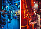 military interior and steel mill worker
