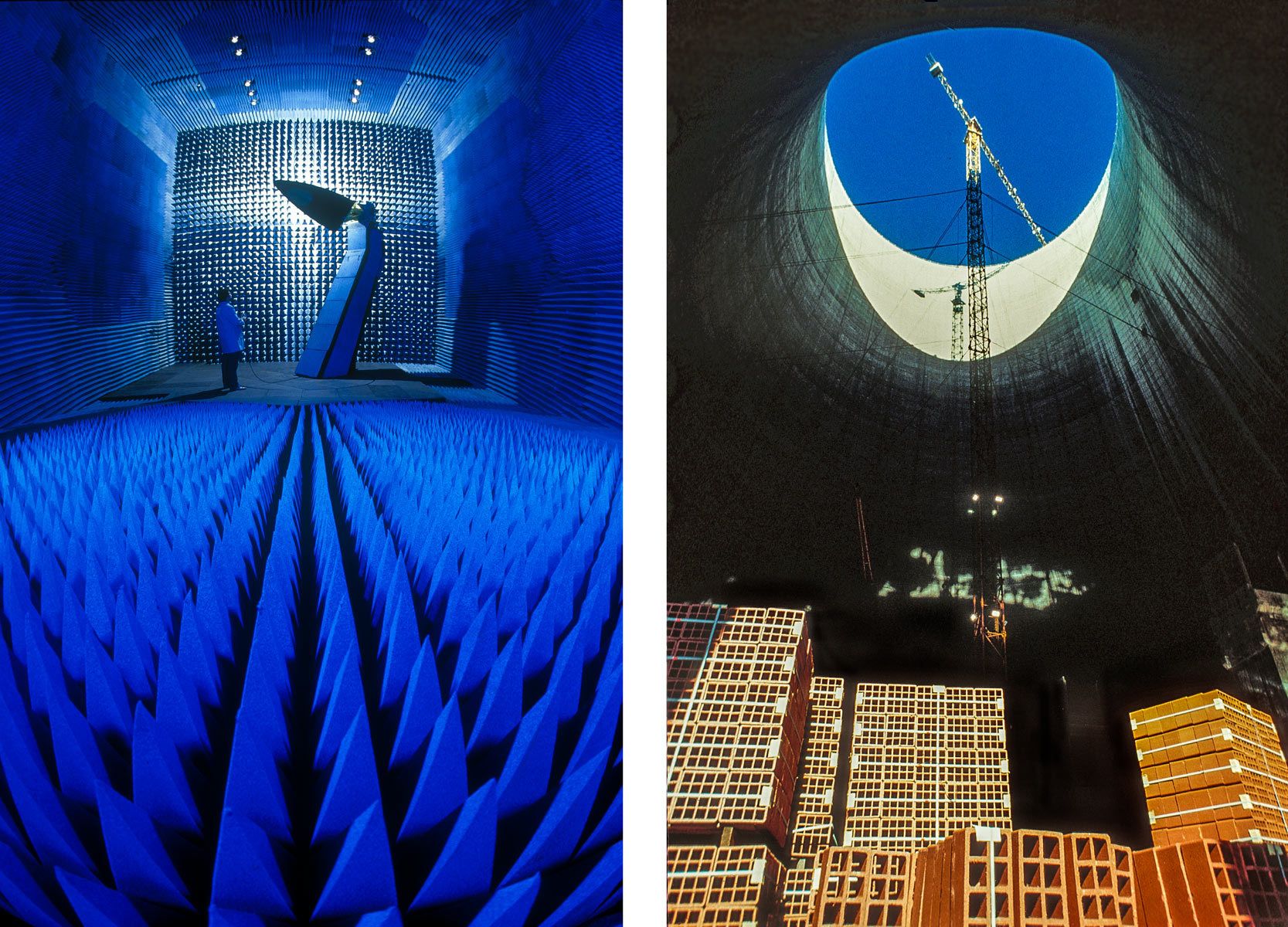 Anecohic Test Room and Nuclear Cooling Tower with Bricks