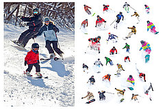 Family Snowbording and Skiing
