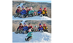 Snow kids on Hill
